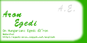 aron egedi business card